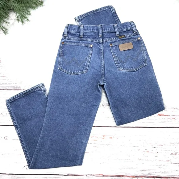 🚫SOLD!•👖VINTAGE |•WRANGLER•| Vtg High Rise Straight Leg Jeans '28x30' - Picture 2 of 10
